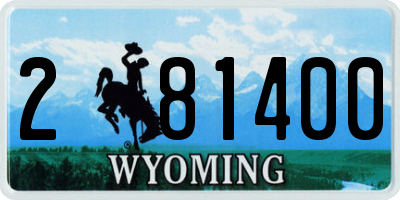 WY license plate 281400