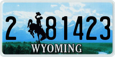 WY license plate 281423