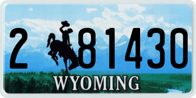 WY license plate 281430