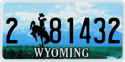 WY license plate 281432