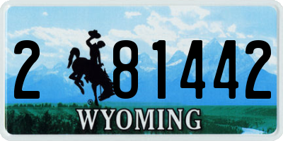WY license plate 281442