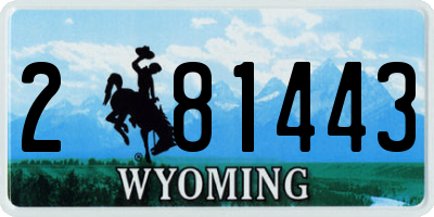 WY license plate 281443