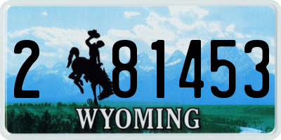 WY license plate 281453