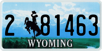 WY license plate 281463