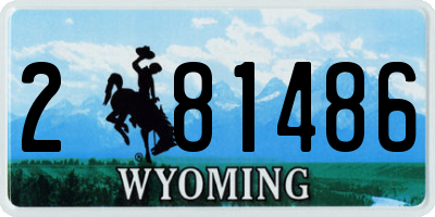 WY license plate 281486