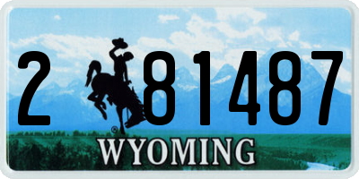 WY license plate 281487