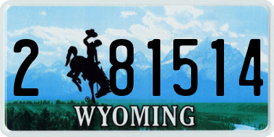 WY license plate 281514