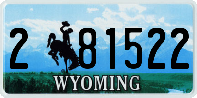 WY license plate 281522