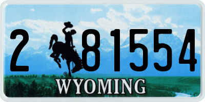 WY license plate 281554