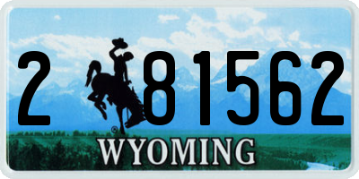 WY license plate 281562