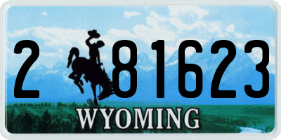 WY license plate 281623