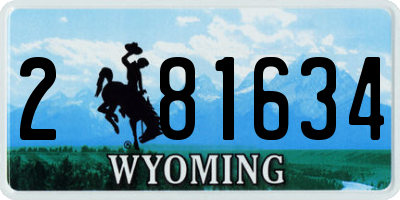 WY license plate 281634