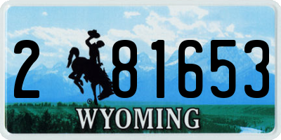 WY license plate 281653