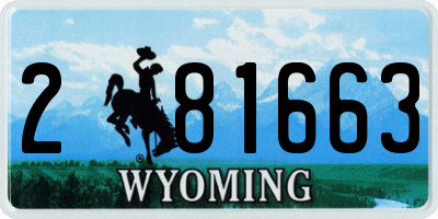 WY license plate 281663