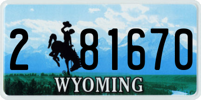 WY license plate 281670