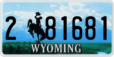 WY license plate 281681