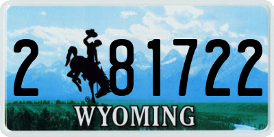 WY license plate 281722