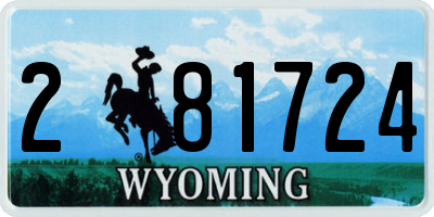 WY license plate 281724