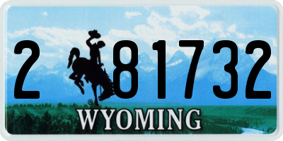 WY license plate 281732