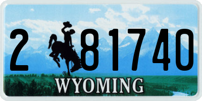 WY license plate 281740