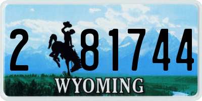 WY license plate 281744