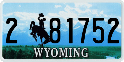 WY license plate 281752