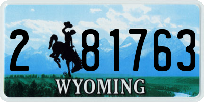 WY license plate 281763