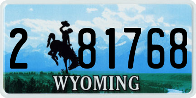 WY license plate 281768