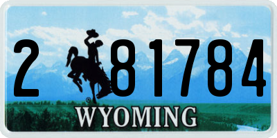 WY license plate 281784