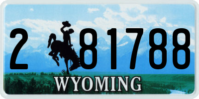 WY license plate 281788