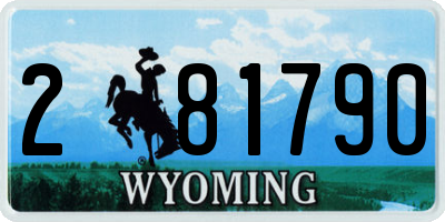 WY license plate 281790