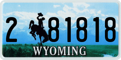WY license plate 281818