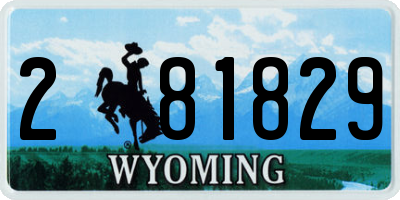 WY license plate 281829