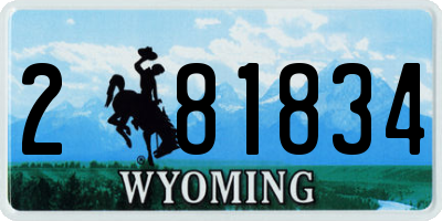 WY license plate 281834