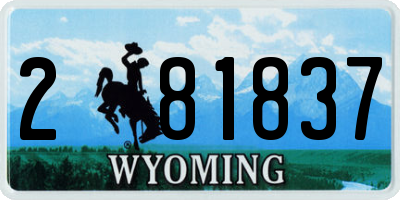 WY license plate 281837