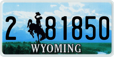 WY license plate 281850