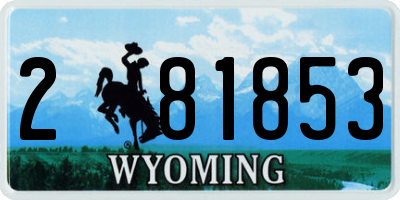 WY license plate 281853