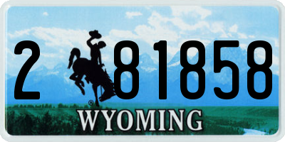 WY license plate 281858