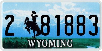 WY license plate 281883