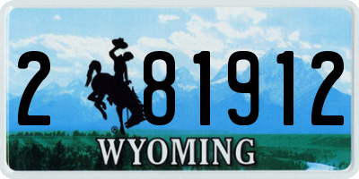 WY license plate 281912