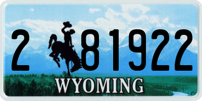 WY license plate 281922