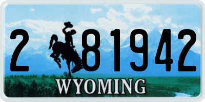 WY license plate 281942