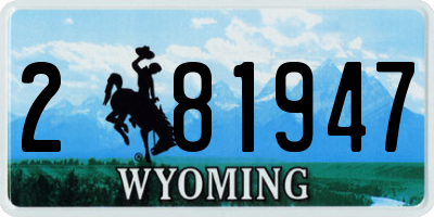 WY license plate 281947