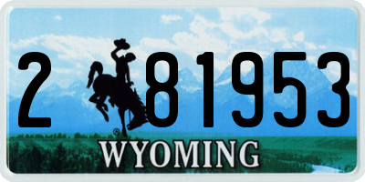 WY license plate 281953