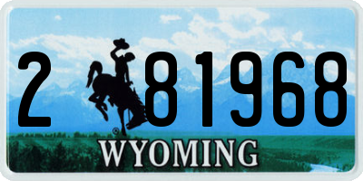 WY license plate 281968
