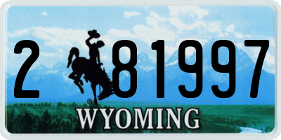 WY license plate 281997