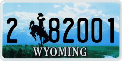 WY license plate 282001