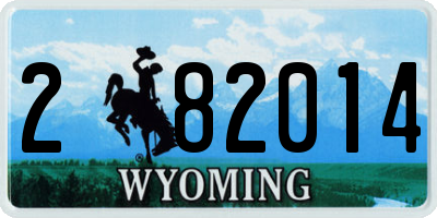 WY license plate 282014