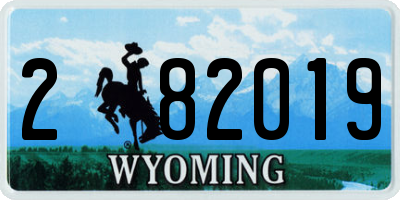 WY license plate 282019