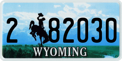 WY license plate 282030